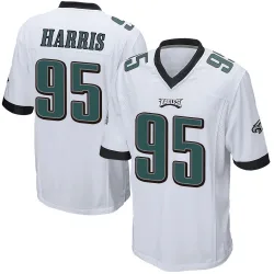 Men's Charles Harris Philadelphia Eagles No.95 Game Jersey - White