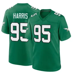 Men's Charles Harris Philadelphia Eagles No.95 Game Kelly Alternate Jersey - Green