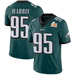 Men's Charles Harris Philadelphia Eagles No.95 Limited Midnight Team Color Vapor Untouchable Super Bowl LIX Jersey - Green