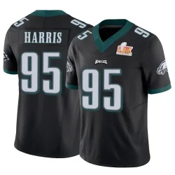 Men's Charles Harris Philadelphia Eagles No.95 Limited Vapor F.U.S.E. Super Bowl LIX Jersey - Black