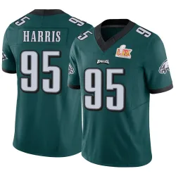 Men's Charles Harris Philadelphia Eagles No.95 Limited Vapor F.U.S.E. Super Bowl LIX Jersey - Green