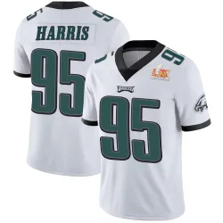 Men's Charles Harris Philadelphia Eagles No.95 Limited Vapor Untouchable Super Bowl LIX Jersey - White