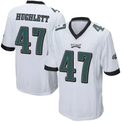 Men's Charley Hughlett Philadelphia Eagles No.47 Game Jersey - White