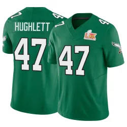 Men's Charley Hughlett Philadelphia Eagles No.47 Limited Kelly Alternate Vapor F.U.S.E. Super Bowl LIX Jersey - Green