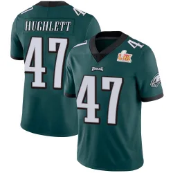 Men's Charley Hughlett Philadelphia Eagles No.47 Limited Midnight Team Color Vapor Untouchable Super Bowl LIX Jersey - Green