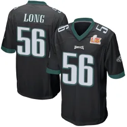 Men's Chris Long Philadelphia Eagles No.56 Game Alternate Super Bowl LIX Jersey - Black