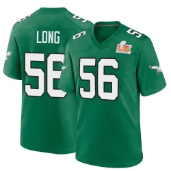 Men's Chris Long Philadelphia Eagles No.56 Game Kelly Alternate Super Bowl LIX Jersey - Green