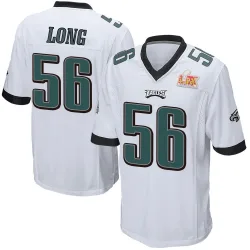 Men's Chris Long Philadelphia Eagles No.56 Game Super Bowl LIX Jersey - White