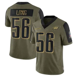 Men's Chris Long Philadelphia Eagles No.56 Limited 2021 Salute To Service Jersey - Olive