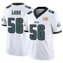 Men's Chris Long Philadelphia Eagles No.56 Limited Vapor F.U.S.E. Super Bowl LIX Jersey - White