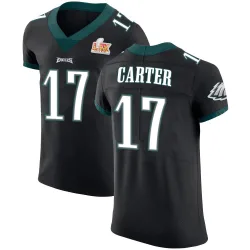 Men's Cris Carter Philadelphia Eagles No.17 Elite Alternate Vapor Untouchable Super Bowl LIX Jersey - Black