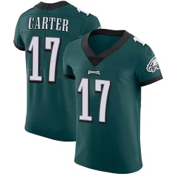 Men's Cris Carter Philadelphia Eagles No.17 Elite Midnight Team Color Vapor Untouchable Jersey - Green