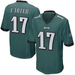 Men's Cris Carter Philadelphia Eagles No.17 Game Team Color Jersey - Green