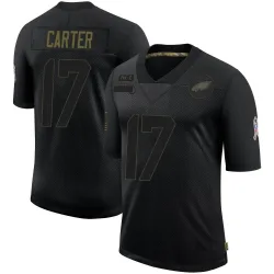 Men's Cris Carter Philadelphia Eagles No.17 Limited 2020 Salute To Service Jersey - Black