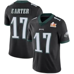 Men's Cris Carter Philadelphia Eagles No.17 Limited Alternate Vapor Untouchable Super Bowl LIX Jersey - Black