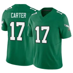 Men's Cris Carter Philadelphia Eagles No.17 Limited Kelly Alternate Vapor F.U.S.E. Jersey - Green