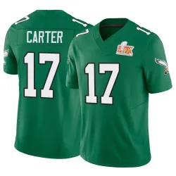 Men's Cris Carter Philadelphia Eagles No.17 Limited Kelly Alternate Vapor F.U.S.E. Super Bowl LIX Jersey - Green