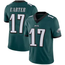 Men's Cris Carter Philadelphia Eagles No.17 Limited Midnight Team Color Vapor Untouchable Jersey - Green