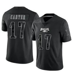 Men's Cris Carter Philadelphia Eagles No.17 Limited Reflective Jersey - Black