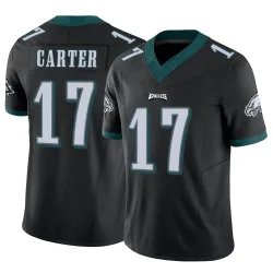 Men's Cris Carter Philadelphia Eagles No.17 Limited Vapor F.U.S.E. Jersey - Black