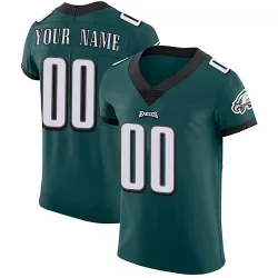 Men's Custom Philadelphia Eagles No.00 Elite Midnight Team Color Vapor Untouchable Jersey - Green