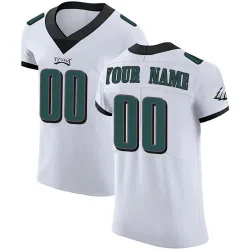 Men's Custom Philadelphia Eagles No.00 Elite Vapor Untouchable Jersey - White