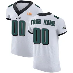 Men's Custom Philadelphia Eagles No.00 Elite Vapor Untouchable Super Bowl LIX Jersey - White