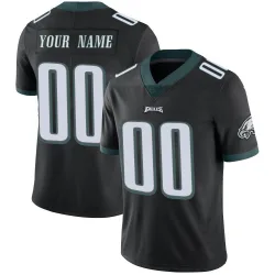 Men's Custom Philadelphia Eagles No.00 Limited Alternate Vapor Untouchable Jersey - Black