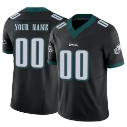Men's Custom Philadelphia Eagles No.00 Limited Vapor F.U.S.E. Jersey - Black
