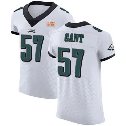 Men's Dallas Gant Philadelphia Eagles No.57 Elite Vapor Untouchable Super Bowl LIX Jersey - White