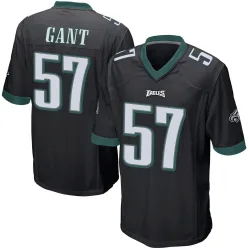 Men's Dallas Gant Philadelphia Eagles No.57 Game Alternate Jersey - Black