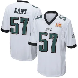 Men's Dallas Gant Philadelphia Eagles No.57 Game Super Bowl LIX Jersey - White