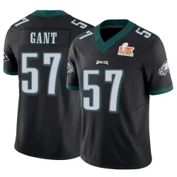 Men's Dallas Gant Philadelphia Eagles No.57 Limited Vapor F.U.S.E. Super Bowl LIX Jersey - Black