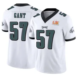 Men's Dallas Gant Philadelphia Eagles No.57 Limited Vapor F.U.S.E. Super Bowl LIX Jersey - White