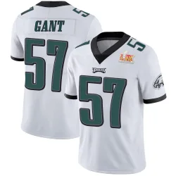 Men's Dallas Gant Philadelphia Eagles No.57 Limited Vapor Untouchable Super Bowl LIX Jersey - White