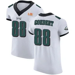 Men's Dallas Goedert Philadelphia Eagles No.88 Elite Vapor Untouchable Super Bowl LIX Jersey - White