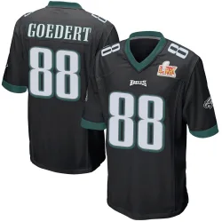 Men's Dallas Goedert Philadelphia Eagles No.88 Game Alternate Super Bowl LIX Jersey - Black