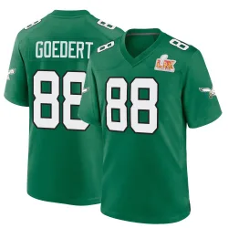 Men's Dallas Goedert Philadelphia Eagles No.88 Game Kelly Alternate Super Bowl LIX Jersey - Green
