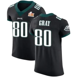 Men's Danny Gray Philadelphia Eagles No.80 Elite Alternate Vapor Untouchable Super Bowl LIX Jersey - Black