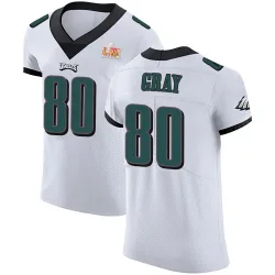 Men's Danny Gray Philadelphia Eagles No.80 Elite Vapor Untouchable Super Bowl LIX Jersey - White