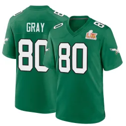Men's Danny Gray Philadelphia Eagles No.80 Game Kelly Alternate Super Bowl LIX Jersey - Green