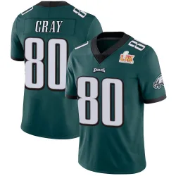 Men's Danny Gray Philadelphia Eagles No.80 Limited Midnight Team Color Vapor Untouchable Super Bowl LIX Jersey - Green