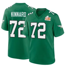 Men's Darian Kinnard Philadelphia Eagles No.72 Game Kelly Alternate Super Bowl LIX Jersey - Green