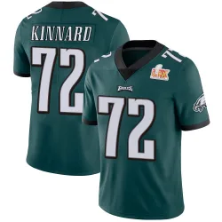Men's Darian Kinnard Philadelphia Eagles No.72 Limited Midnight Team Color Vapor Untouchable Super Bowl LIX Jersey - Green
