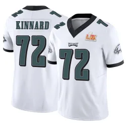 Men's Darian Kinnard Philadelphia Eagles No.72 Limited Vapor F.U.S.E. Super Bowl LIX Jersey - White