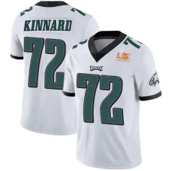 Men's Darian Kinnard Philadelphia Eagles No.72 Limited Vapor Untouchable Super Bowl LIX Jersey - White