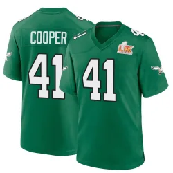 Men's Darius Cooper Philadelphia Eagles No.41 Game Kelly Alternate Super Bowl LIX Jersey - Green