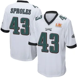 Men's Darren Sproles Philadelphia Eagles No.43 Game Super Bowl LIX Jersey - White