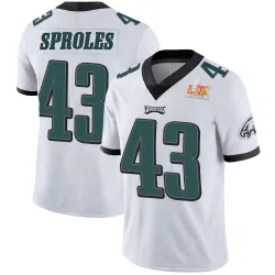 Men's Darren Sproles Philadelphia Eagles No.43 Limited Vapor Untouchable Super Bowl LIX Jersey - White