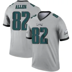 Men's Devon Allen Philadelphia Eagles No.82 Legend Silver Inverted Jersey